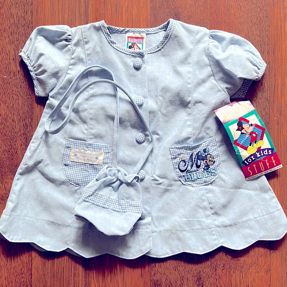 RARE Vintage Minnie Mouse Classic Blues Dress with purse NWT 12 months - Picture 1 of 6